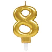 glitter birthday candle number 8 gold