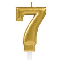 Glitter Birthday Candle Number 7 Gold