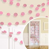 glitter string decoration pale pink