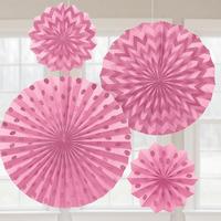 glitter paper fans pale pink