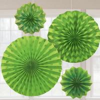 Glitter Paper Fans Green