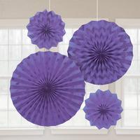 glitter paper fans purple