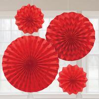 glitter paper fans red