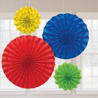 Glitter Paper Fans Rainbow Mix