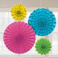 glitter paper fans multicolour mix