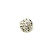 Glass Crystal Diamante Buttons 20mm Silver