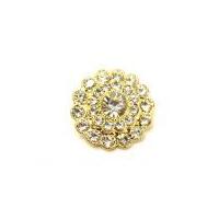 glass crystal diamante buttons 26mm gold