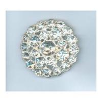 Glass Crystal Diamante Buttons 34mm Gold