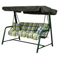 Glendale 3 Seater Swing Seat in Green Check