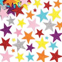glitter star foam stickers per 3 packs