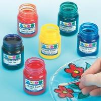 Glass Paint Pots (Set of 6)