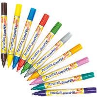 Glitter Porcelain & Glass Paint Pens - 5 per pack (Colour Pack A)