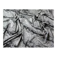 Glitter Snakeskin Animal Print Stretch Jersey Dress Fabric Black & Silver