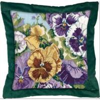 Glorious Pansies Needlepoint Kit-14X14 14 Mesh Stitched In Floss 207861