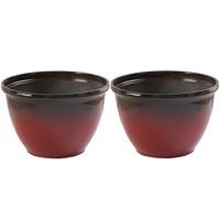 glaze effect plastic planters set of 2