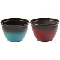 Glaze-Effect Plastic Planters (4 - SAVE £10)