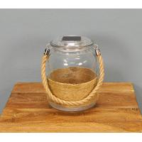 Glass Hanging Jar Light 14cm (Solar) by Gardman