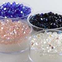 Glass Bicone Beads. Crystal Iris. Pack of 95