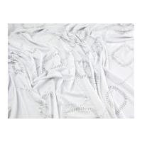 Glitter Print ITY Stretch Jersey Dress Fabric White & Silver