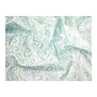 Glitter Print Taffeta Dress Fabric Mint Green/Aqua Blue