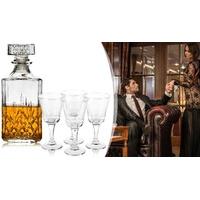 Glass Decanter Set with 4 Glasses