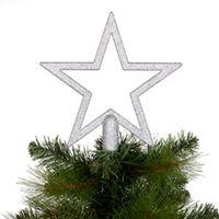 Glitter Silver Star Tree Topper
