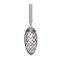 glitter decorated silver grey cone shaped tree decoration