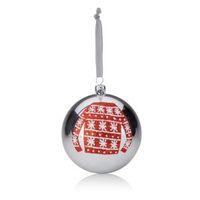 Glitter Decorated Red & Silver Jumper Bauble