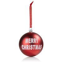glitter decorated red white merry christmas bauble