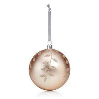 Glitter Decorated Champagne Leaf Pattern Bauble