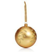 Glitter Decorated Gold Leaf Pattern Bauble