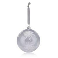 Glitter Decorated Clear & White Snowflake Bauble
