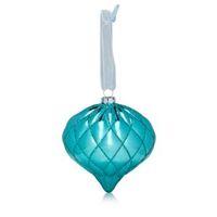 Glitter Decorated Teal Onion Bauble