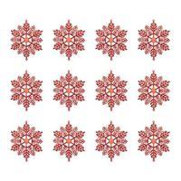 Glitter Red Snowflake Tree Decoration Pack of 12