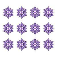 Glitter Purple Snowflake Tree Decoration Pack of 12