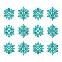 Glitter Teal Snowflake Tree Decoration Pack of 12