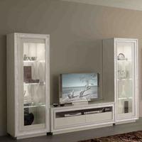 Gloria Living Room Set In White Gloss And Crystals With LED