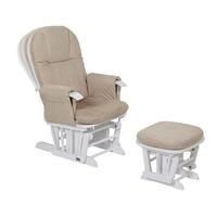 Glider Chair & Stool in White