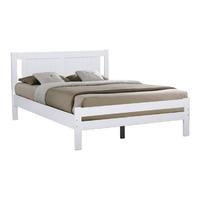 Glory White Wooden Bed Frame and Memory Foam Support 250 Mattress with Pillows Double