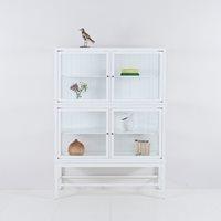 GLASS CABINET WITH LEGS in Seaside White