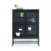 GLASS CABINET WITH LEGS in Seaside Black