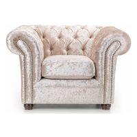 Glitz Chesterfield Fabric Armchair Oyster