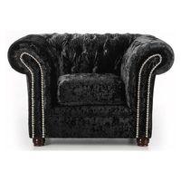 Glitz Chesterfield Fabric Armchair Ebony