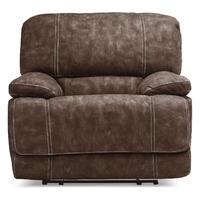 Gloucester Manual Suede Reclining Armchair Brown