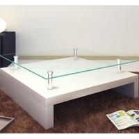 glass coffee table square white