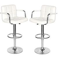 Glenn Bar Stools In White Faux Leather in A Pair