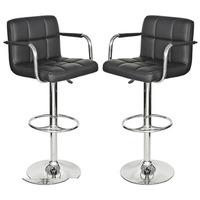 Glenn Bar Stools In Black Faux Leather in A Pair
