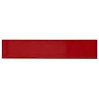 Glazed Red Ceramic Border Tile (L)250mm (W)50mm