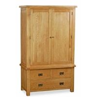 global home salisbury oak wardrobe gents with 3 drawer