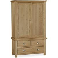 Global Home Cheltenham Oak Wardrobe - Gents with 3 Drawer